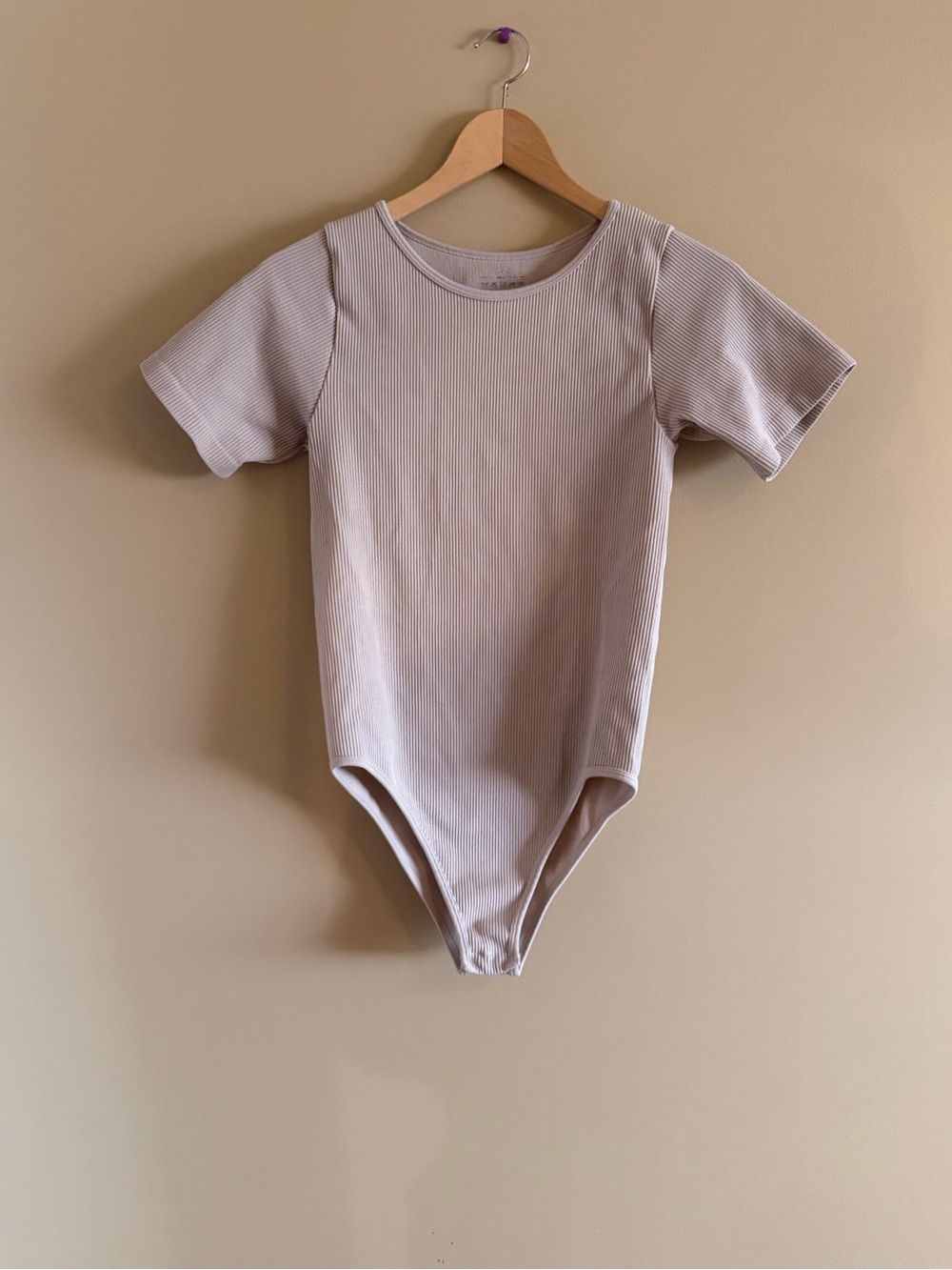 Women’sRibbed One-Piece Bodysuit in Light Taupe